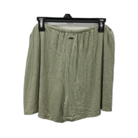 Ghanda Viscose Linen Casual Loungewear Shorts Olive Green Women's Size Large