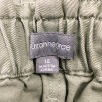 Suzannegrae Women's Cargo Shorts Olive Green Comfortable Cotton Blend Size 16