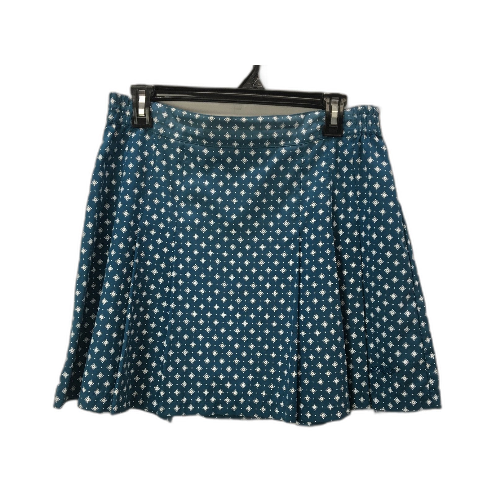 Sfida Pleated Patterned Skirt for Women Navy Blue Size 8