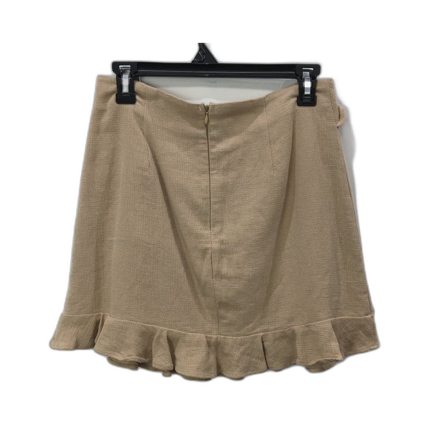 Saints + Secrets Ruffle Mini Skirt Flowy Comfortable Beige Women's Size 10 NEW
