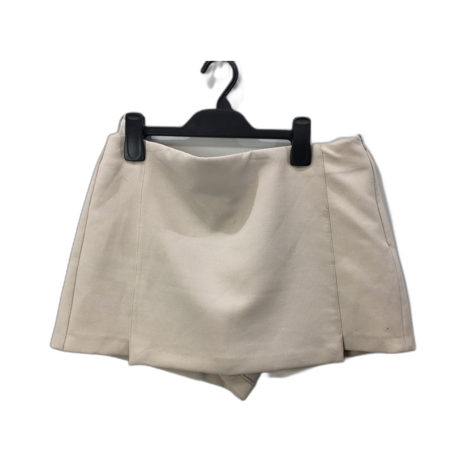 Zara Pleated Cotton Shorts Beige Belted Women's Size Large