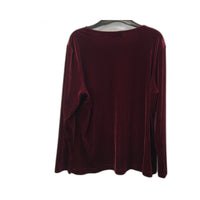 RSVP Velvet Long Sleeve Top Burgundy Women's Size XL
