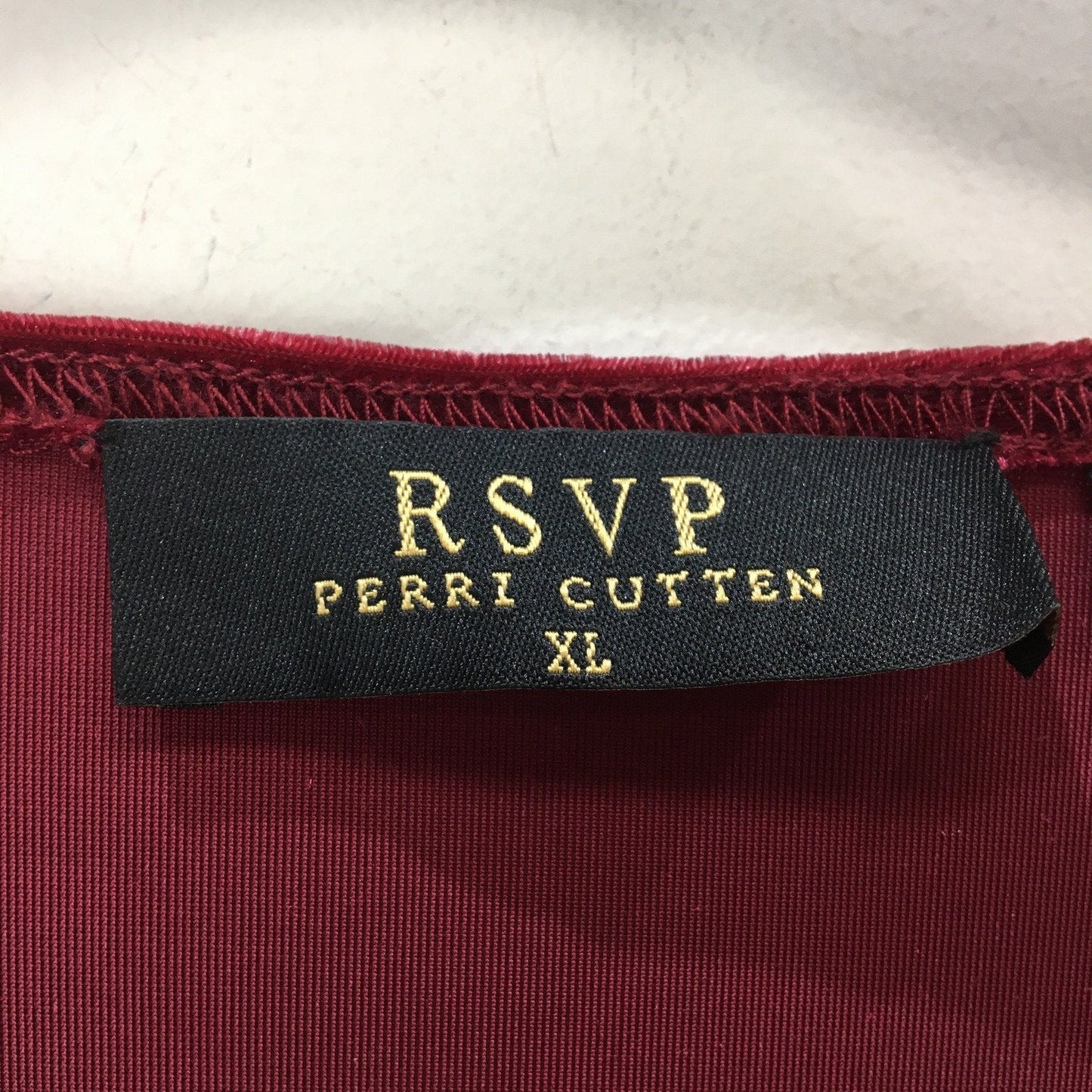 RSVP Velvet Long Sleeve Top Burgundy Women's Size XL