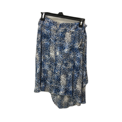 Oxford Woman Patterned Viscose Elastic Waist Skirt Blue Gray Size 10 NEW