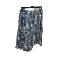 Oxford Woman Patterned Viscose Elastic Waist Skirt Blue Gray Size 10 NEW