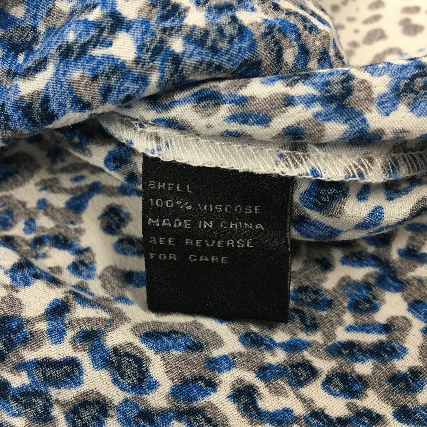 Oxford Woman Patterned Viscose Elastic Waist Skirt Blue Gray Size 10 NEW