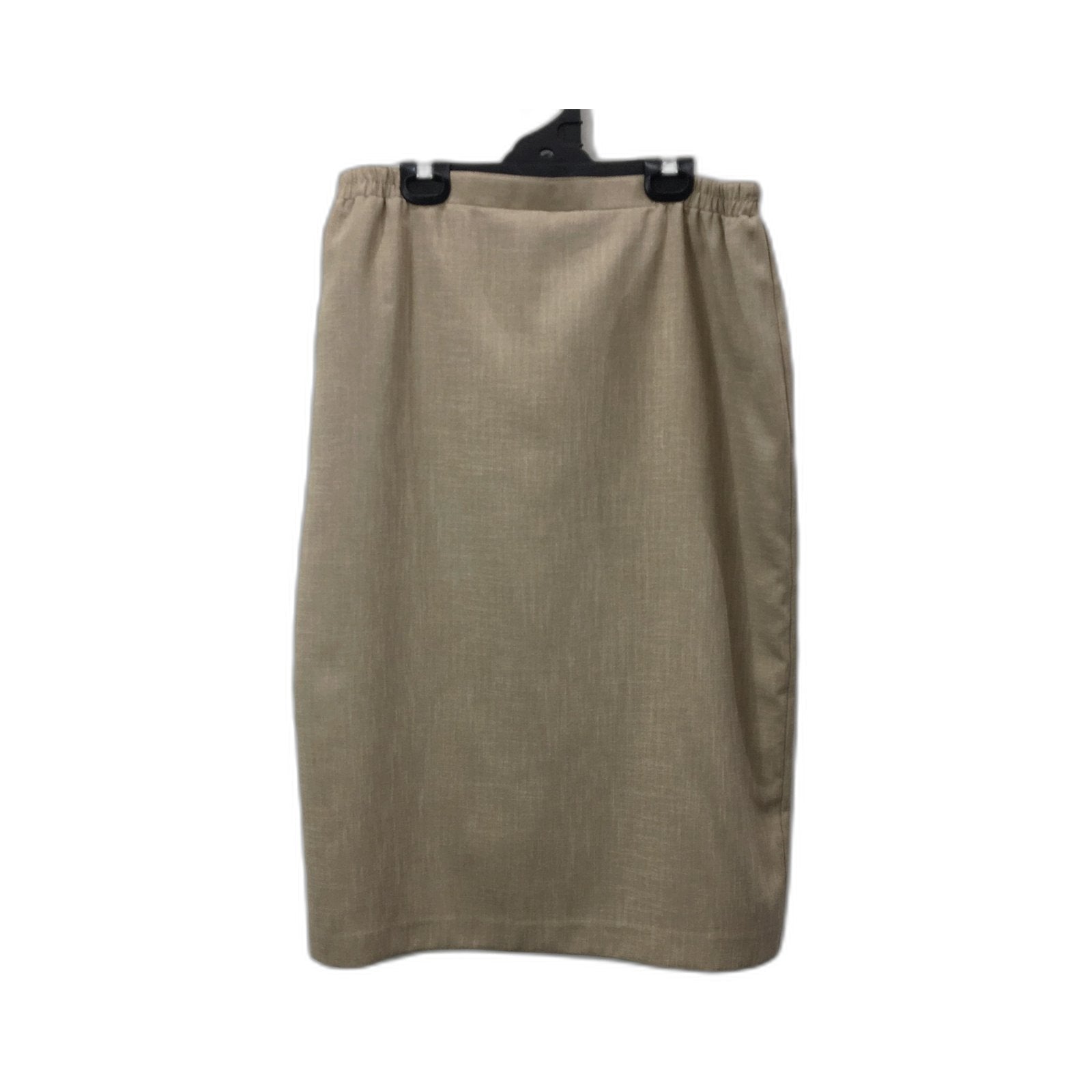 Fellahamilton Linen Straight Skirt Womens Elastic Waist Beige Size 14 NEW