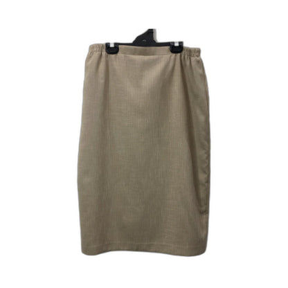 Fellahamilton Linen Straight Skirt Womens Elastic Waist Beige Size 14 NEW
