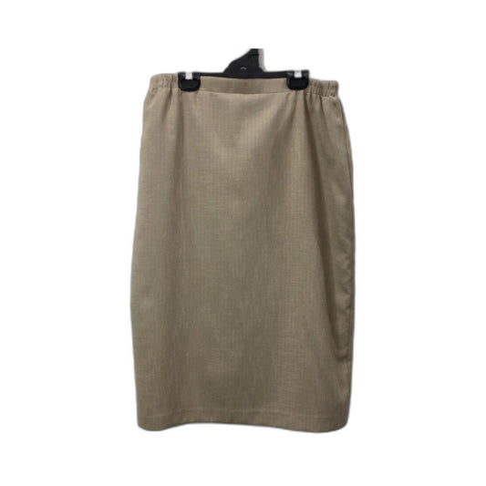 Fellahamilton Linen Straight Skirt Womens Elastic Waist Beige Size 14 NEW