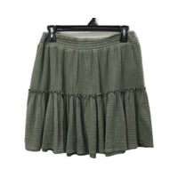 Bodi Cotton On Tiered Ruffle Skirt Olive Green 100% Women's Size M