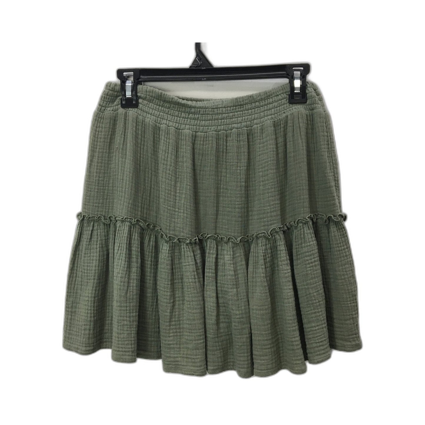 Bodi Cotton On Tiered Ruffle Skirt Olive Green 100% Women's Size M