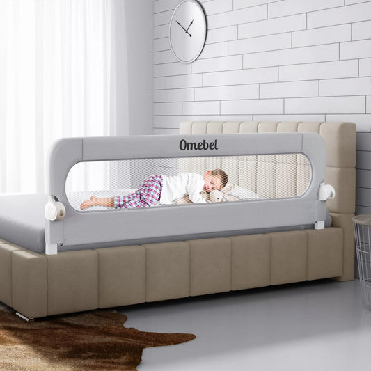 Omebel Toddler Bed Rails Bed Rail 200CM Long Grey Mesh Fabric Baby Kids NEW
