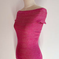 Panelled Off-The-Shoulder Pink Bandage Top