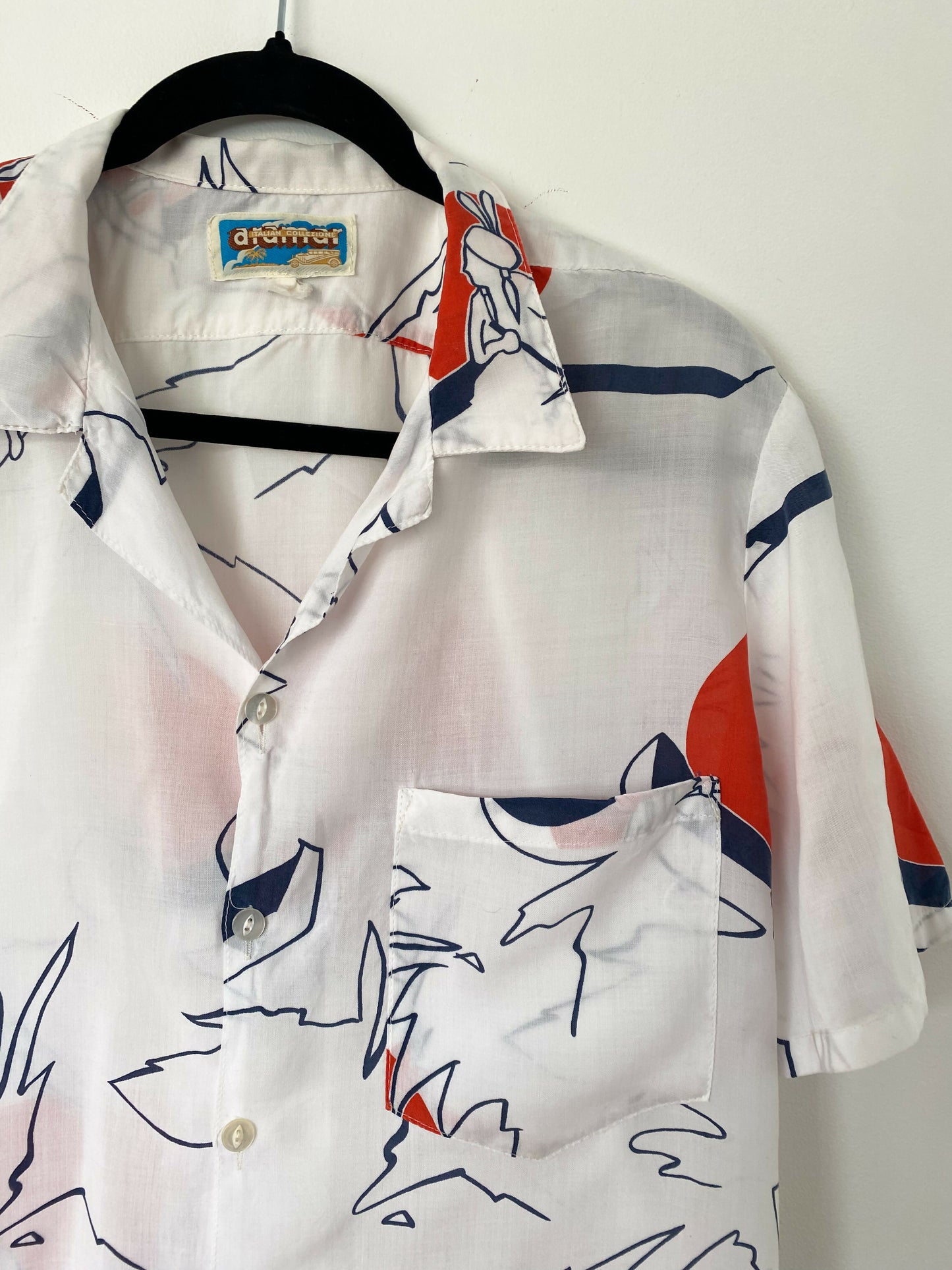 Men's Vintage Aramar Italian Collezione Size S Printed Shirt