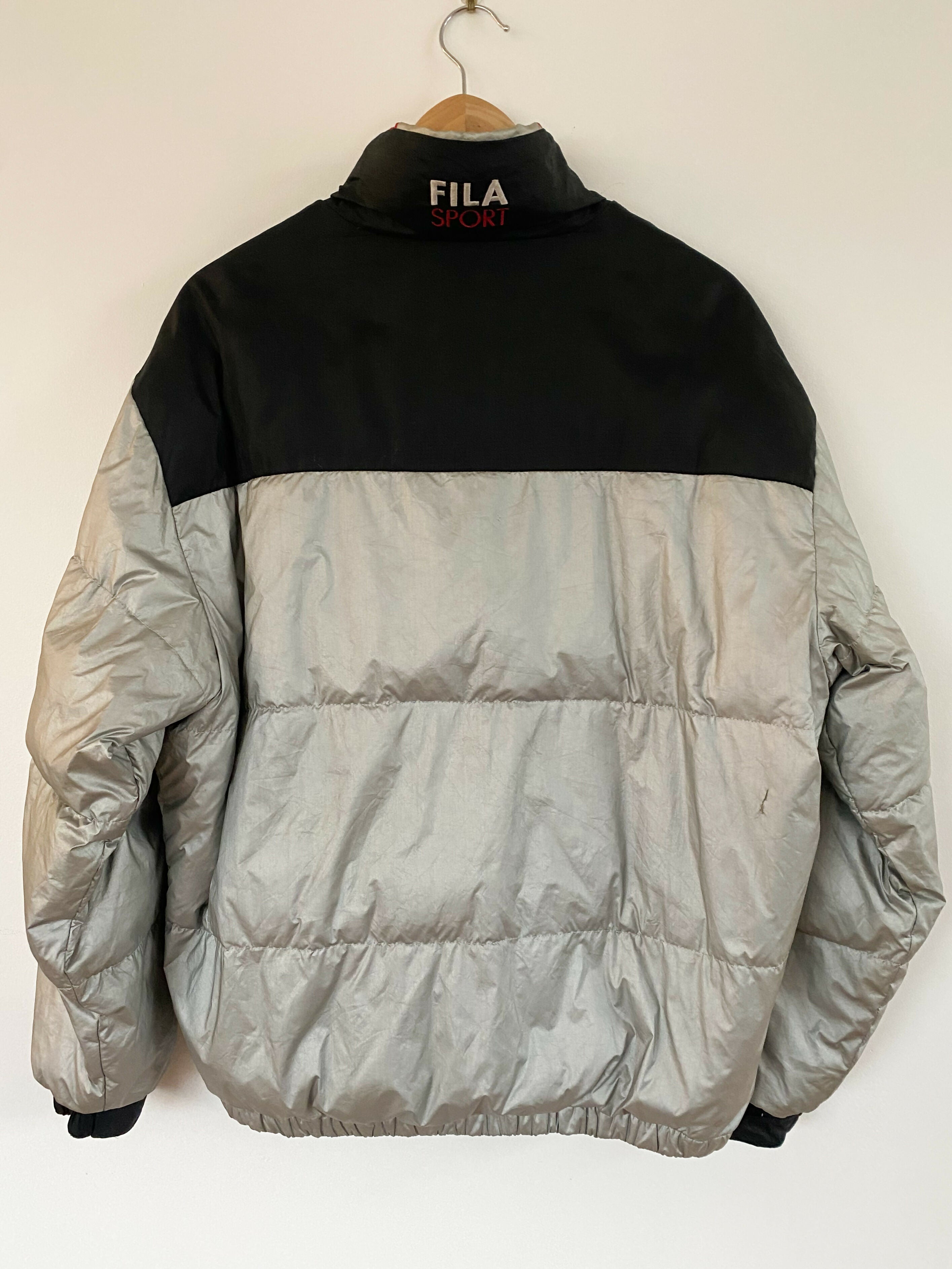 Men s Fila Sport Size 95 Approx Medium Padded Silver Ski Jacket oppspot