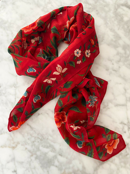 Vintage Multicoloured Floral Scarf