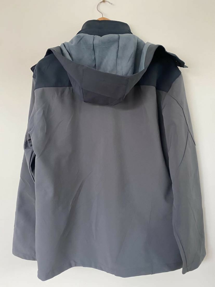 Men's Reebok Size S Grey / Blue Hooded Jacket