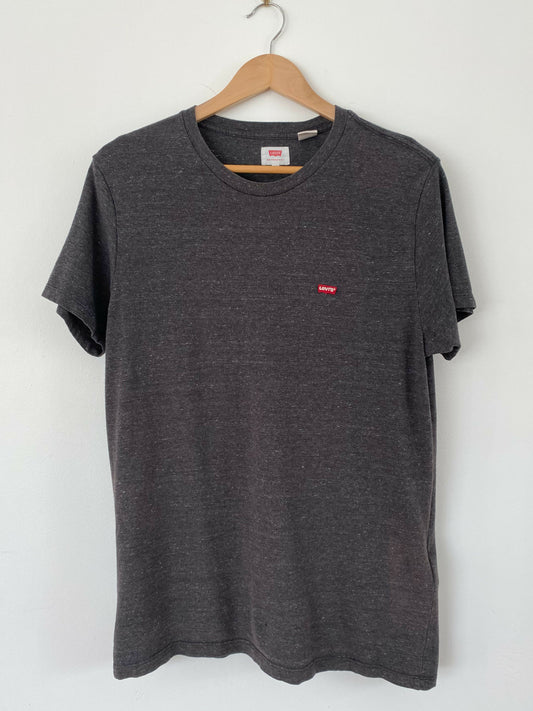 Men's Levi's Size M Dark-Grey Marle Cotton-Blend Print T-Shirt