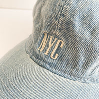 Men's Adjustable 'NYC' Denim Cotton Cap