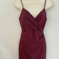 Bardot Size 8 XS Burgundy Red Slip Evening Cocktail Dress With Leg Split