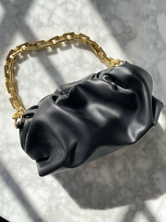 Black Faux Leather Bag