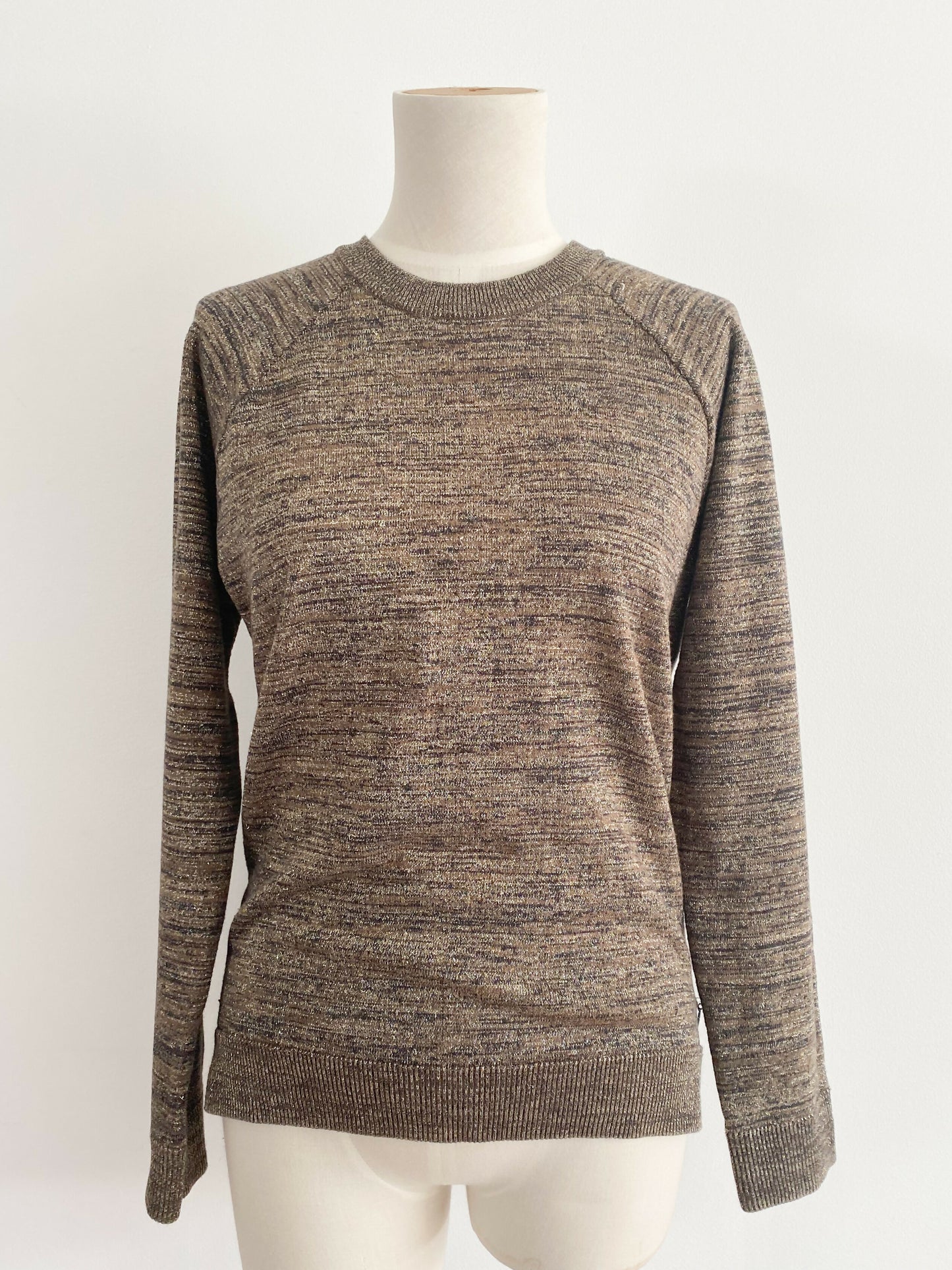 Scotch and Soda Size 1 Gold Cotton-Blend Knit Sweater