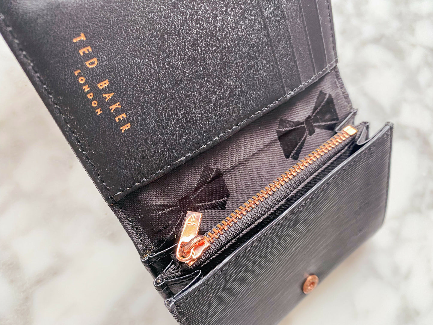 Ted Baker Black and Rose-Gold Tone Wallet