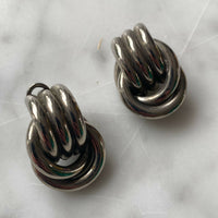 Silver-Tone Clip-On Knot Earrings