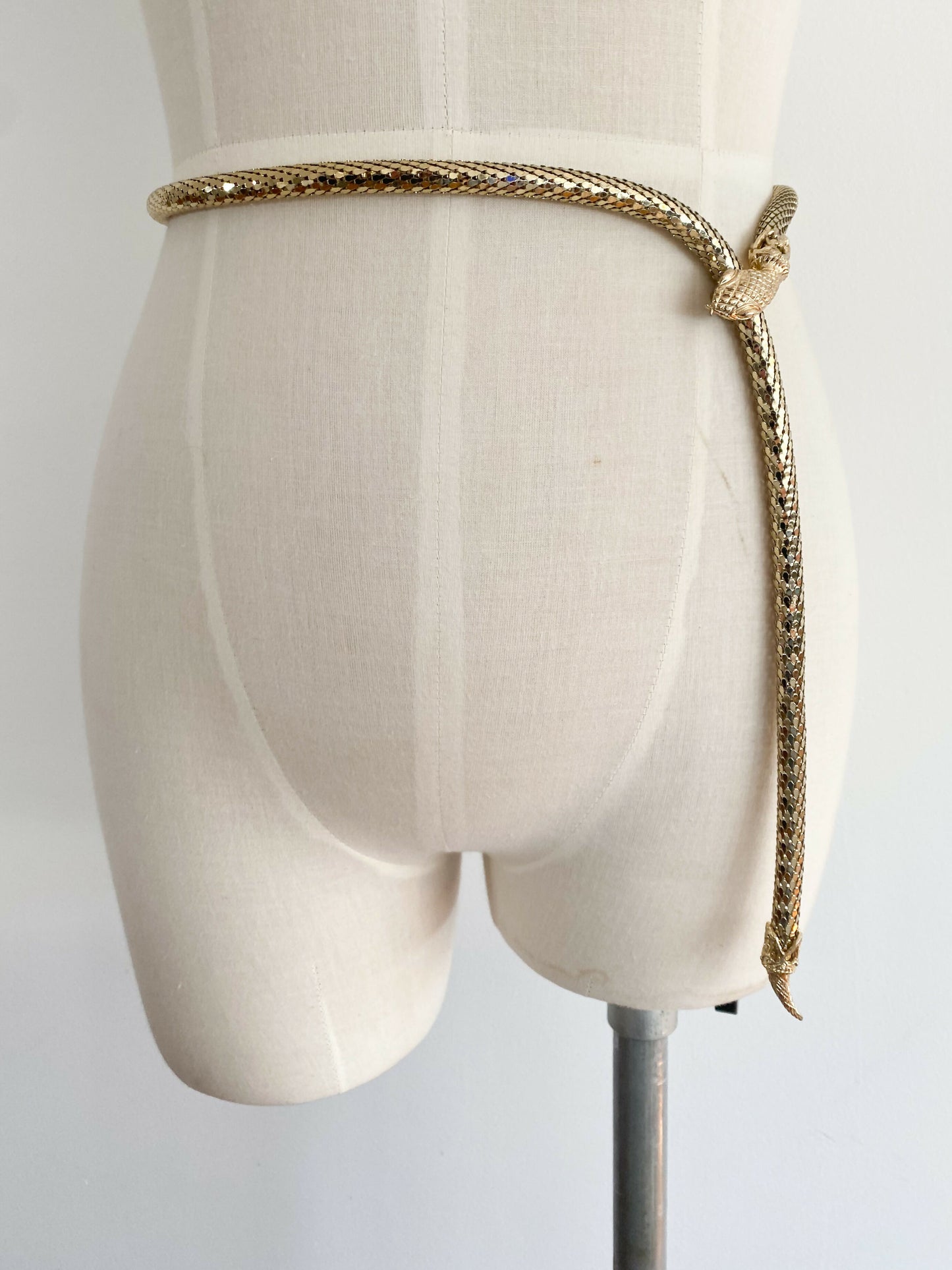 Serpent-Embellished Gold-Tone Belt