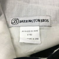 Barrington Bros Men's Formal Black Trousers Dress Pants Office Wear Size 87R NEW