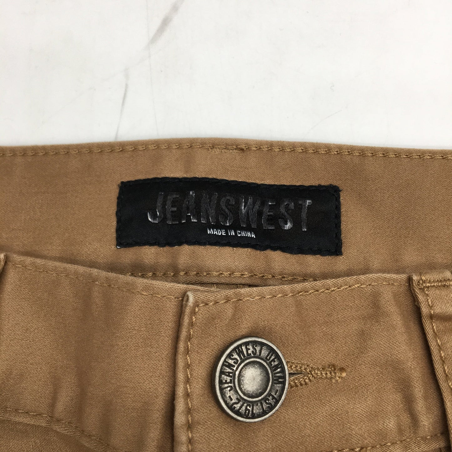 Jeanswest Khaki Tan Slim Tapered Casual Chino Pants Mens Size 32 NEW
