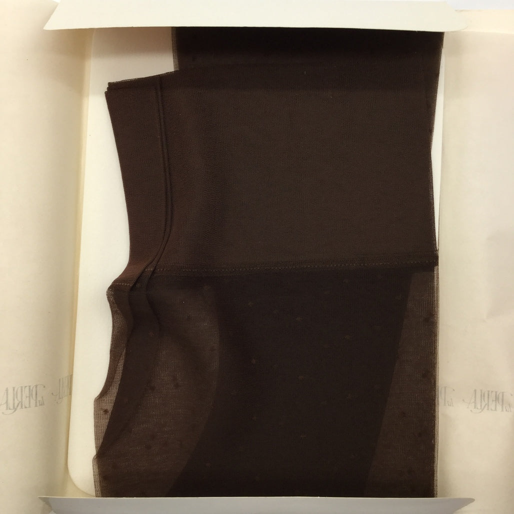 3 Pce La Perla Dark Brown Stockings Pantyhose Ladies Size Italy 9 1/2 NEW