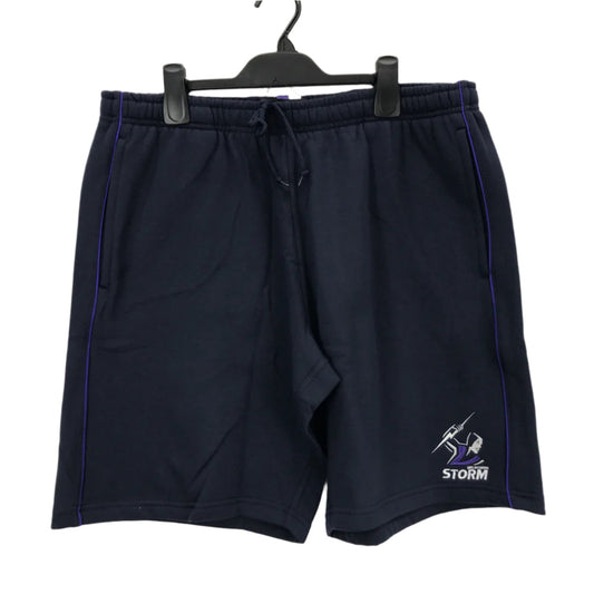 NRL Supporter Melbourne Storm Mens Fleece Navy Blue Sport Shorts Size XL NEW