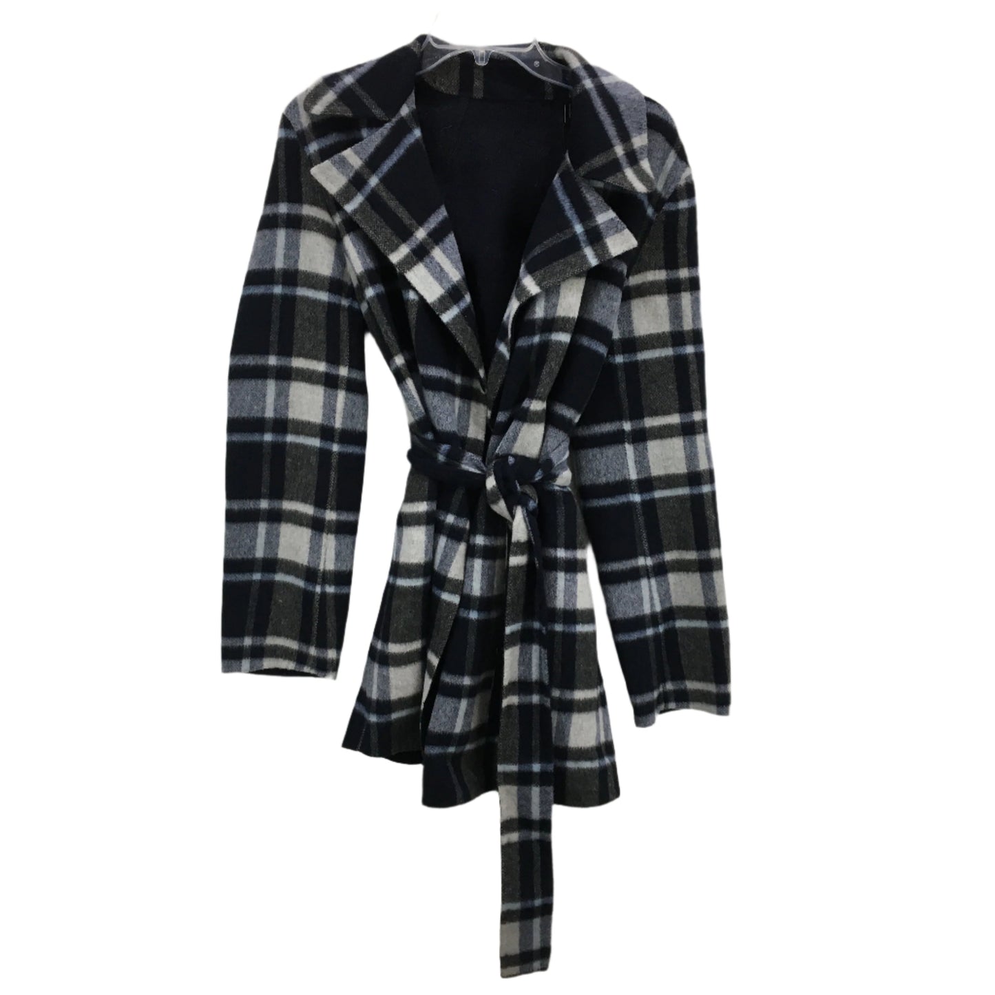 Theory Alpaca Wool Blend Alps Plaid Belted Overlay Jacket Ladies Size M NEW