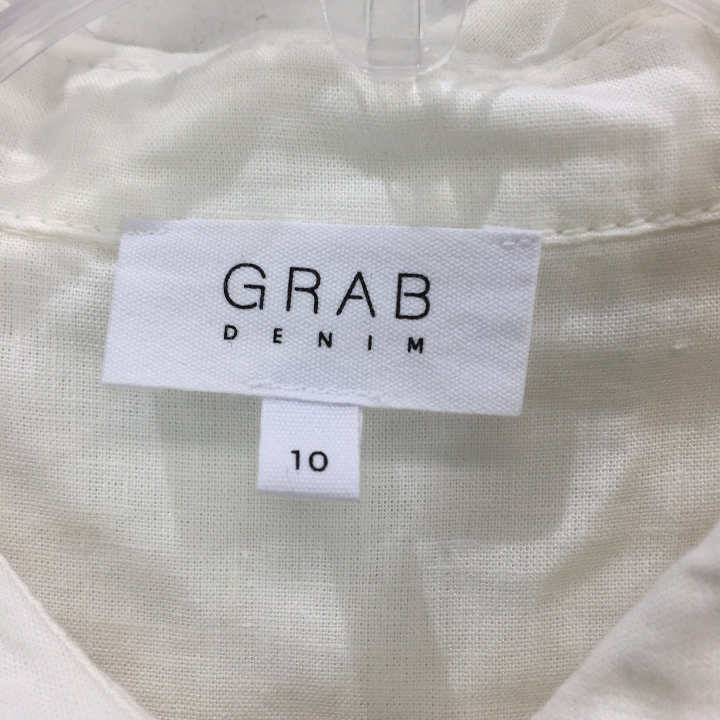 Grab Denim Linen Blend Button Up Shortsleeve Collared Shirt Ladies Size 10 NEW