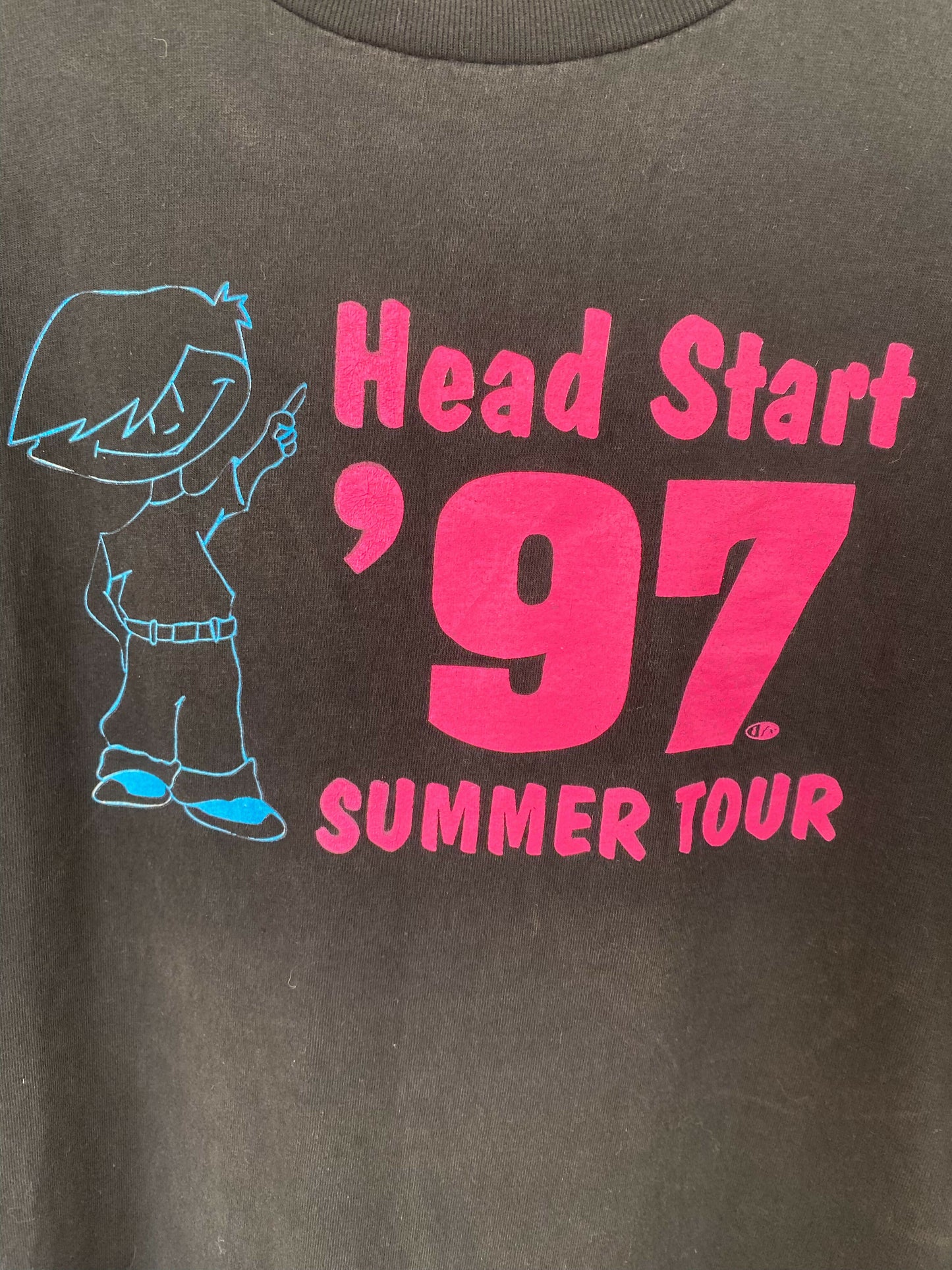 Men's Size XL Vintage Head Start 1997 Black Cotton T-Shirt