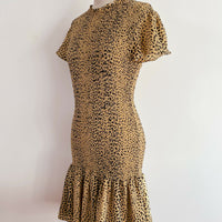 Seed Heritage Size 8 Ruched Animal-Print Mini Dress