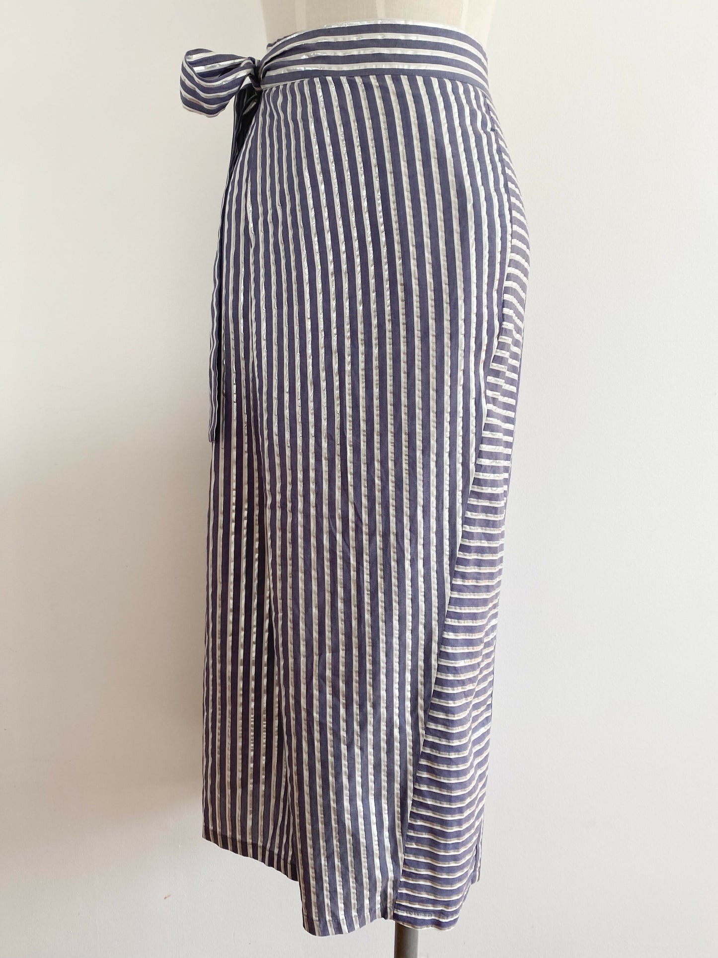 Seed Heritage Size 8 Metallic Striped Wide-Leg Pants