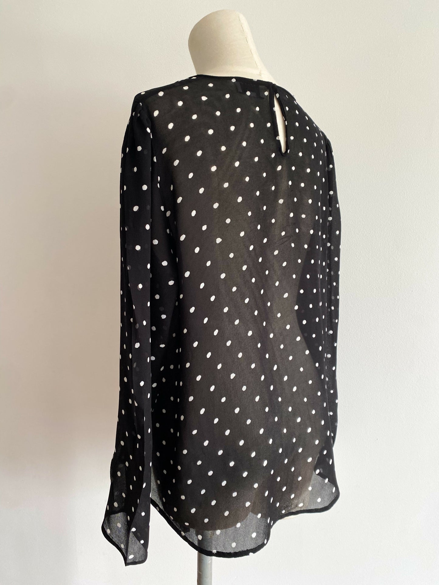 Witchery Size 10 Sheer Polka-Dot Top
