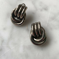Silver-Tone Clip-On Knot Earrings