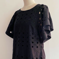 Seed Size 10 Black Cotton Broderie Anglaise Dress