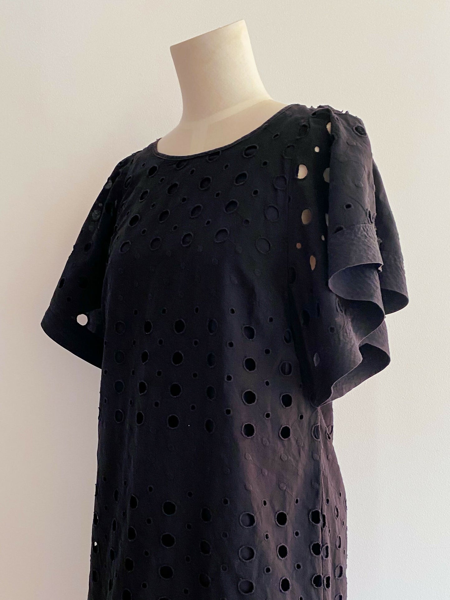 Seed Size 10 Black Cotton Broderie Anglaise Dress