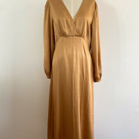 Seed Size 14 Polka-Dot Caramel Satin Dress