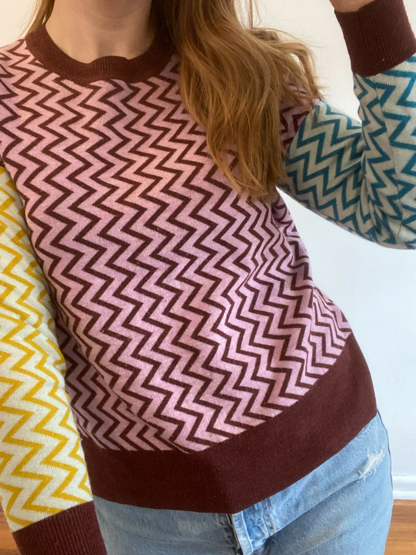 Women's Gorman Size 10 ZigZag Merino Wool Pullover