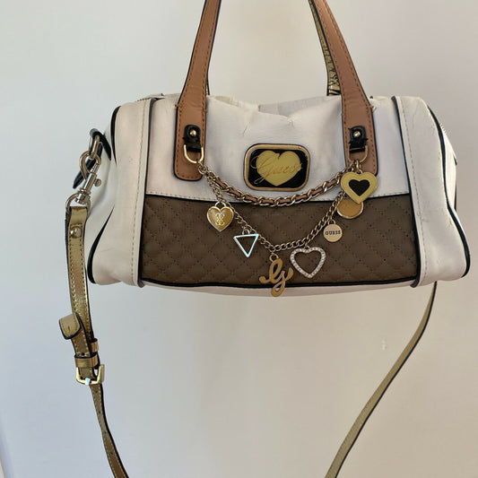 Guess White Handbag with Charms