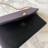 Black Fabric and Faux Pearl Bag