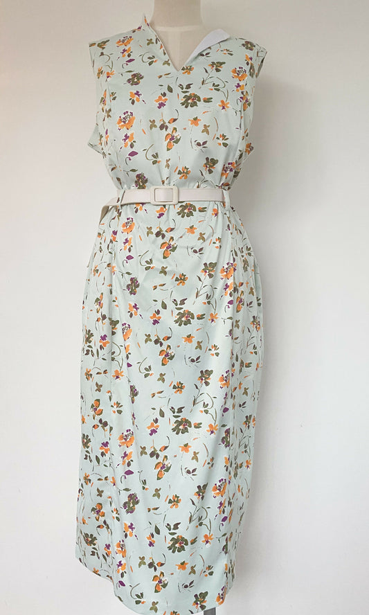 Collectif London UK 20 Belted Floral Midi Dress