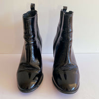 Crosswalk Size 40 Black Patent-Leather Ankle Boots