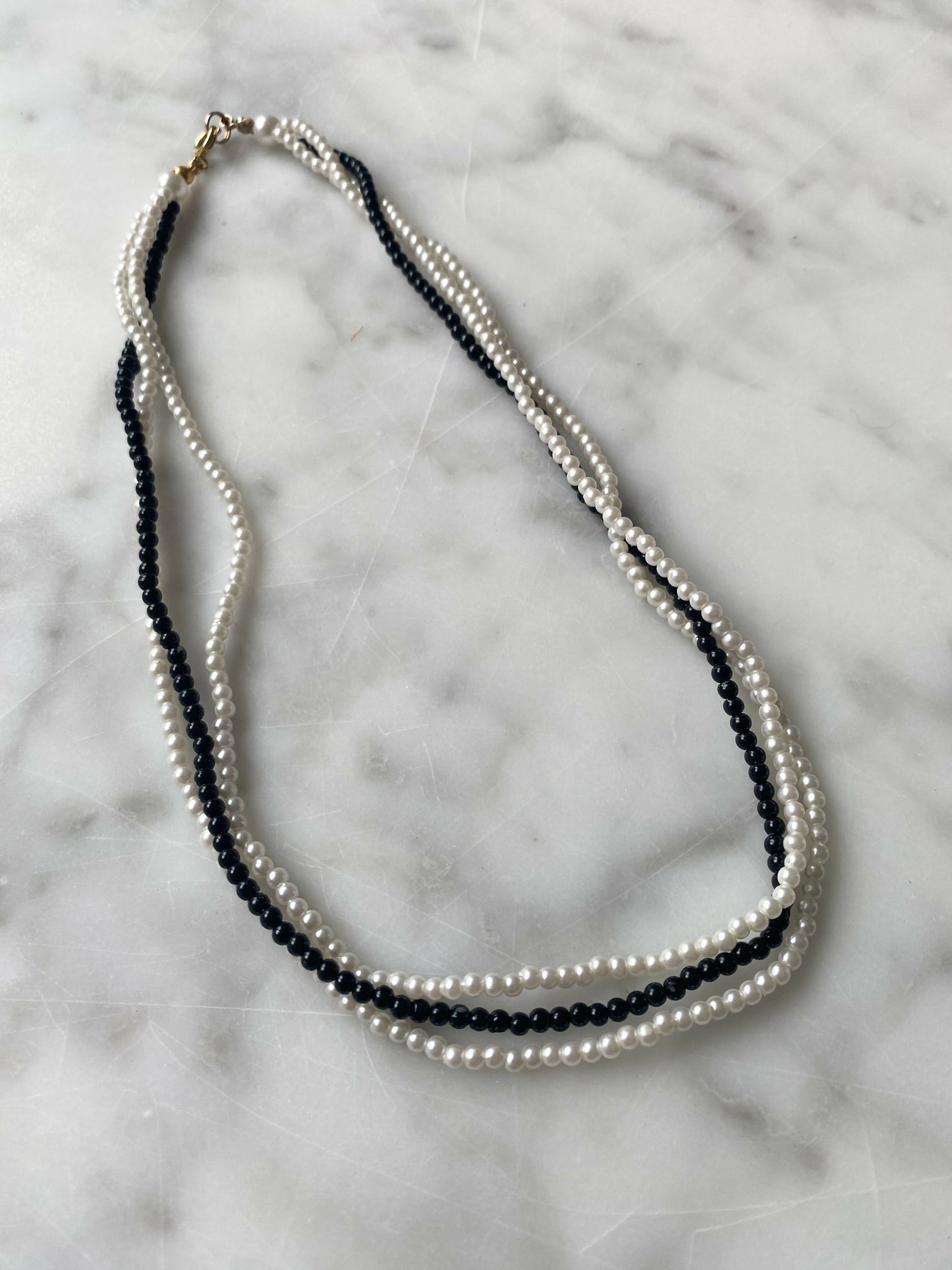 Faux Peal Multi-Strand Necklace