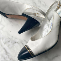 Bruno Magli Size 39 Two-Tone Slingback Pumps